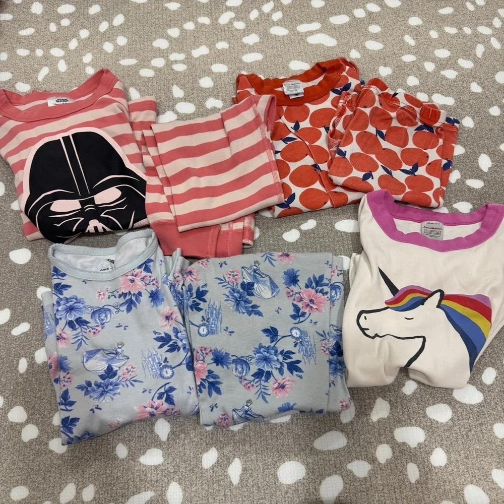 BUNDLE Hanna Andersson lot pajamas set eyelet dress top tee long sleeve shorts